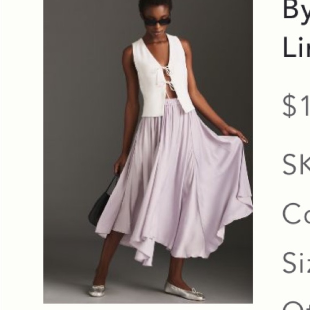Midi silk skirt